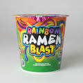 a cup of rainbow ramen blast candy